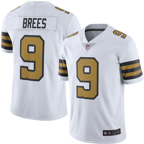 Men New Orleans Saints Limited White Drew Brees Jersey NFL Football 9 Rush Vapor Untouchable Jersey